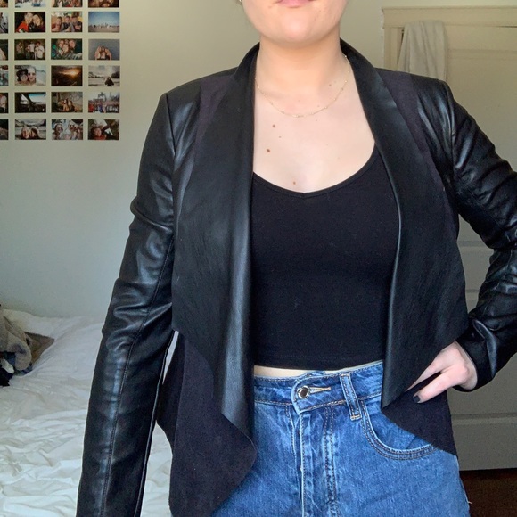Black faux leather jacket - Picture 3 of 5
